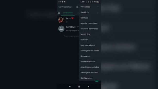 [ATUALIZADO] Como ativar TOAST de CONTATO ONLINE no WHATSAPP GB 2022 | Sem Neuras смотреть онлайн