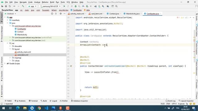 Mini projet Android #recyclerview et #CardView pour les débutants смотреть онлайн