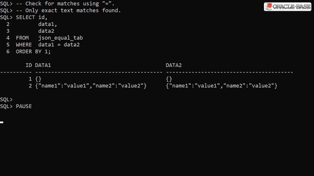 JSON_EQUAL Condition in Oracle Database 18c Onward смотреть онлайн