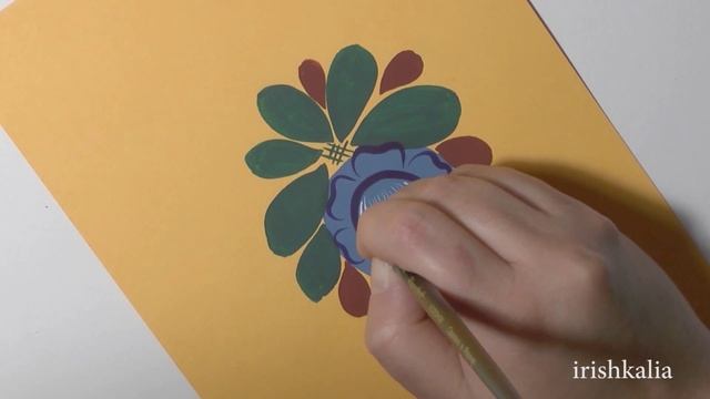 Рисуем городецкий цветок #2, Gorodetsky paint a flower, irishkalia смотреть онлайн