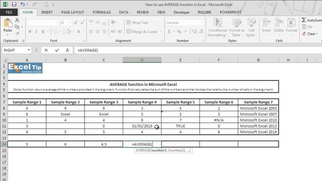 How to use AVERAGE function in Excel смотреть онлайн