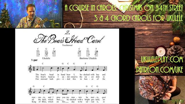 The Boar's Head Carol: Complete Sing-a-long and Ukulele Tutorial смотреть онлайн