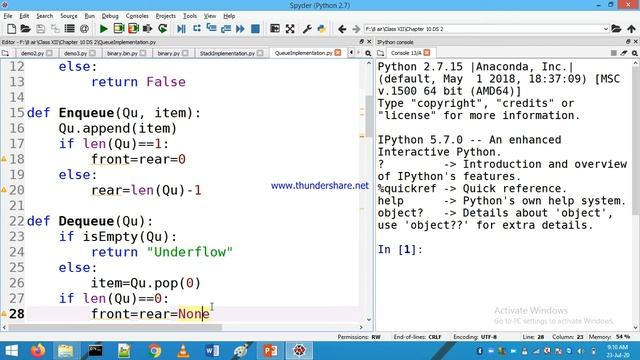 Chapter 10 Queue Implementation using Python смотреть онлайн