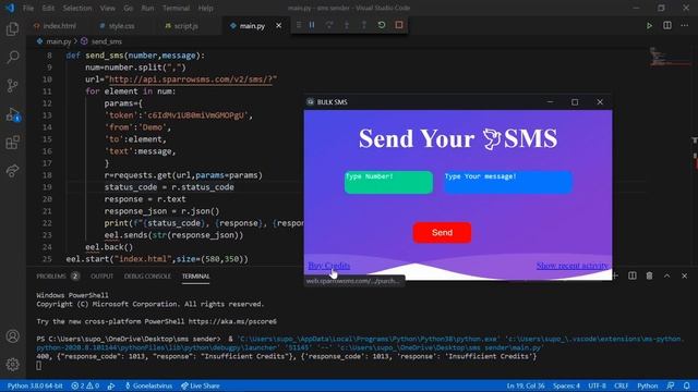 Bulk SMS sender |GUI application with python смотреть онлайн