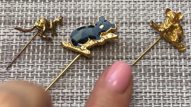 18. Броши-иглы. Распаковка винтажной бижутерии. смотреть онлайн