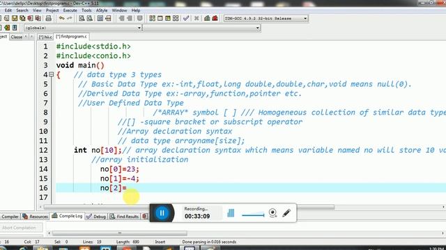 Array Declaration and Initialization смотреть онлайн