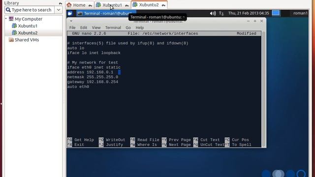 Creation a network for 2 virtual machines смотреть онлайн