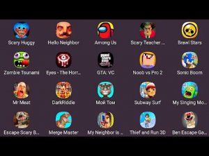 Poppy Playtime,Brawl Stars,My Talking Tom,Plants vs Zombies,Dark RIddle