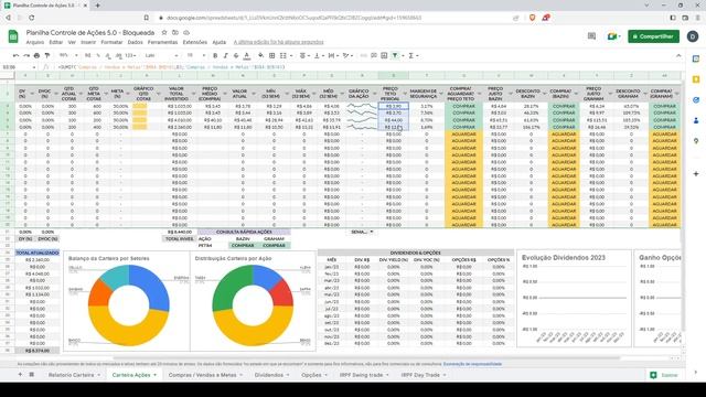 Planilha Controle Ações 5.0 - Preço Justo Graham Bazin, Preço Médio, Dashboard, DARF, Dividendos смотреть онлайн