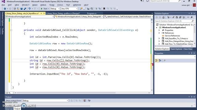 C# Tutorial - How To Set Selected Row Values From DataGridView Into InputBox In C# [ With Code ] смотреть онлайн