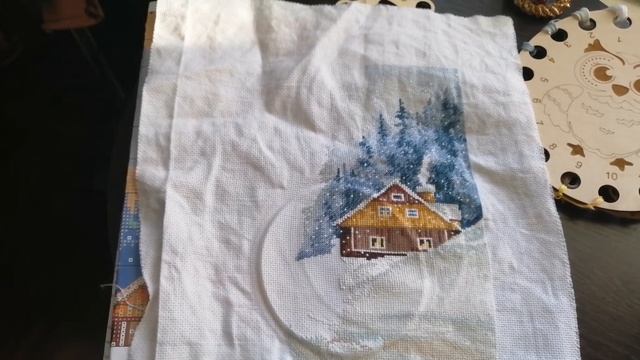 Домик от "Овна", процесс вышивки. Мир животных Медведь. смотреть онлайн