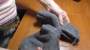 Еще раз как поменять пятку на вязанном носке.