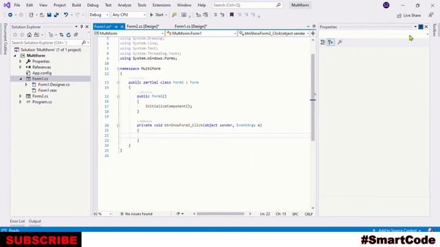 Open Form2 From Form1 And Hide Form1 And Show Form1 Again After Closing The Form2 | C# Tutorial смотреть онлайн