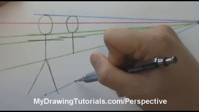 Perspective Art Lesson - How To Draw People In Perspective - Stick Figure Drawing In Perspective смотреть онлайн