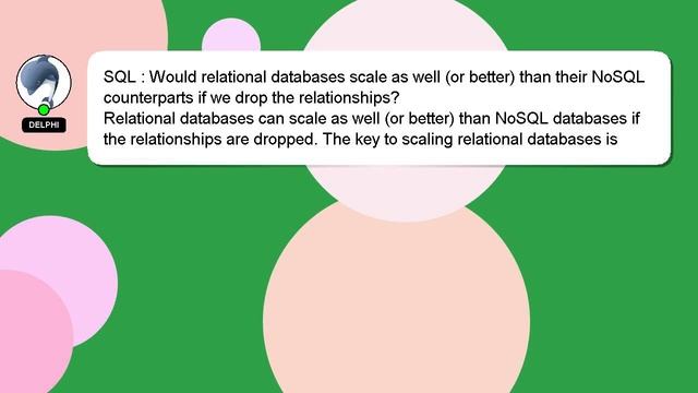 SQL : Would relational databases scale as well (or better) than their NoSQL counterparts if we drop смотреть онлайн
