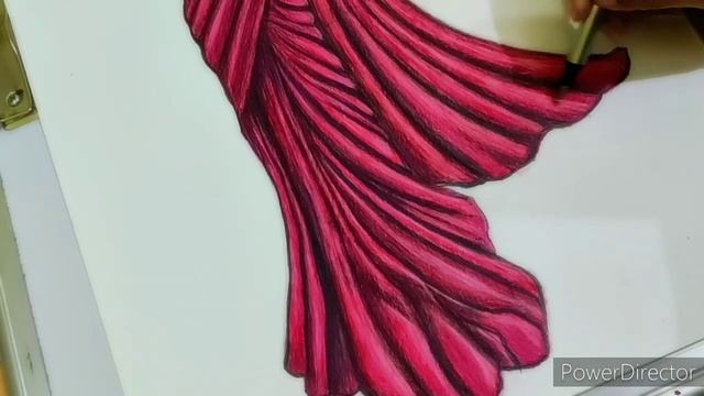 FASHION ILLUSTRATION | Saree design ✨️| color pencil drawing смотреть онлайн