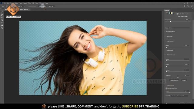 photoshop 2021 refine hair tutorial in | photoshop 2021 new features || Bpr training смотреть онлайн