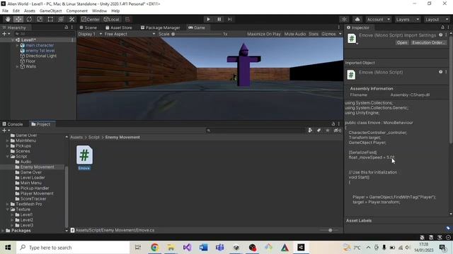 beginners unity tutorial - enemy movement смотреть онлайн