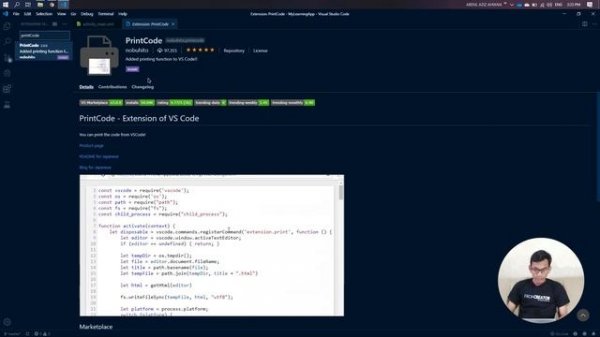 How to Export Code from Visual Studio Code to PDF Document File - PrintCode Extension