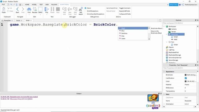 Урок 1.9 Изменение цвета платформы #Roblox_программирование для детей смотреть онлайн