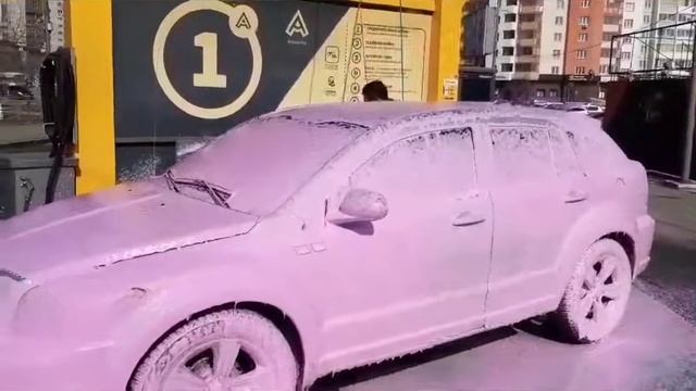 Помыли барашка- Розовой пеной, (carwash Pink)
