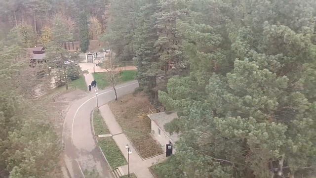 Поездка на канатной дороге над курортным парком в Кисловодске смотреть онлайн