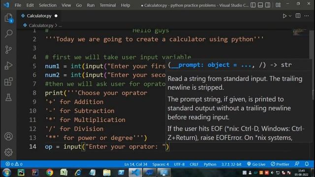 How to make a calculator using python | python programming | coding смотреть онлайн
