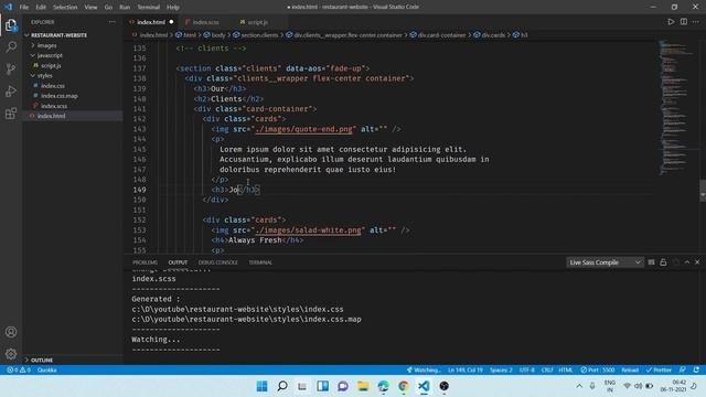 Responsive restaurant cafe website using HTML & SCSS | смотреть онлайн