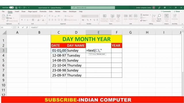 Excel Trick 9 || Day_Month_Year Using Text Formula in Excel || смотреть онлайн