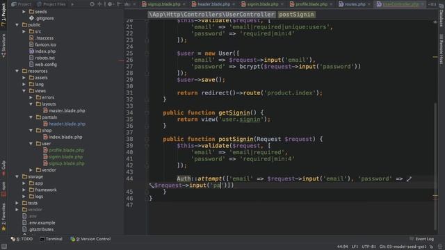 Laravel 5.2 PHP - Build a Shopping Cart - #6 User Sign In смотреть онлайн