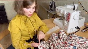 Традиционные ремёсла. Пошив подгрудного сарафана. Занятие 16. Закрепление складок по верху осн. дет