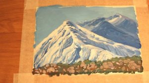 Как ЛЕГКО нарисовать пейзаж / рисуем ГОРЫ гуашью ПОЭТАПНО