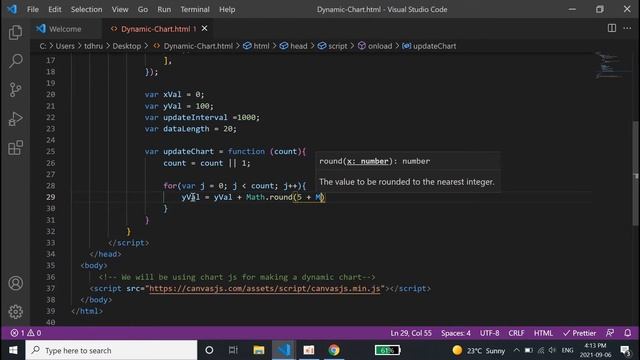 Dynamic Chart using JavaScript | Chart JS смотреть онлайн