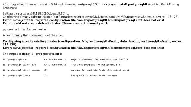 DevOps & SysAdmins: Installing postgresql 8.4 on ubuntu 9.10 error смотреть онлайн