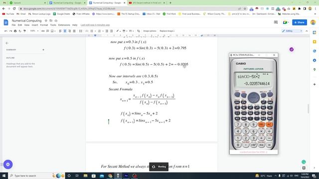 How To Solve a Equation With Secant Method | Sinx = 5x - 2 смотреть онлайн