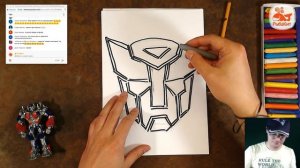 Рисую Логотип ТРАНСФОРМЕРЫ, как нарисовать Трансформеров РыбаКит