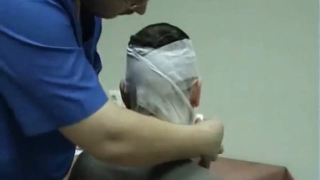 Наложение крестообразной повязки на затылок - Meduniver.com