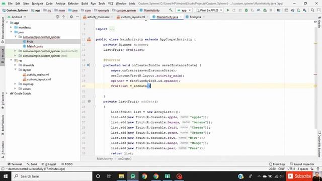 Custom Spinner in android studio смотреть онлайн