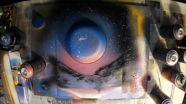 Space Imagination - Spray Paint Art / КАРТИНА БАЛЛОНЧИКАМИ смотреть онлайн