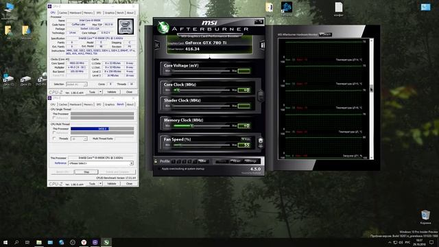 CPU-Z температура и напряжение | i9-9900K | 780Ti | 16GB | смотреть онлайн