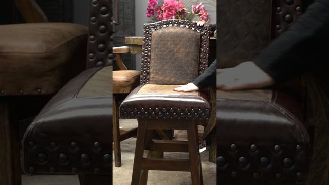 "Unleash Rustic Elegance with Our Distressed Leather Chair | Western Furniture at Its Finest!" смотреть онлайн