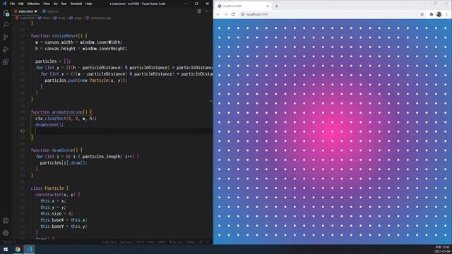 Background With Mouse Interaction - Pure Vanilla JS and Canvas смотреть онлайн