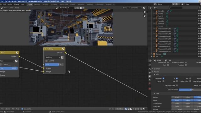 Freestyle for comics in Blender 2.8 (part 2 color) смотреть онлайн