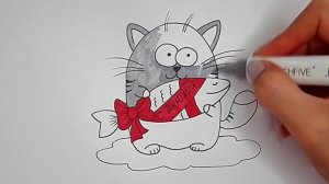 Как нарисовать ОТКРЫТКУ НА ДЕНЬ РОЖДЕНИЯ/1148/How to draw a BIRTHDAY CARD