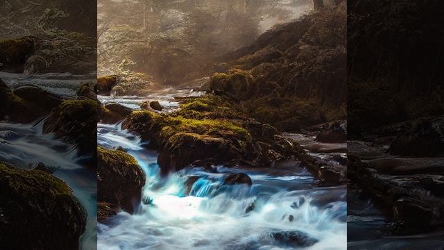 Журчание воды в небольшом ручейке