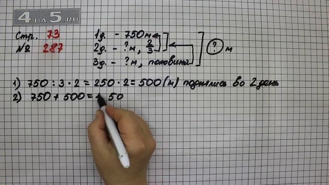 Страница 73 Задание 287 – Математика 4 класс Моро – Учебник Часть 2 смотреть онлайн