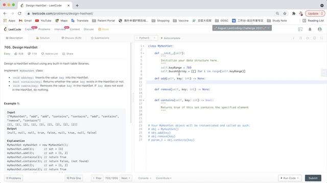 LeetCode in Python 705. Design HashSet | Open Hashing & LinkedList Node Approach - Michelle小梦想家 смотреть онлайн