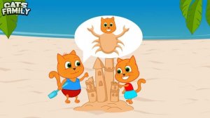 Familia de gatos - Dia de compras Dibujos animados para niños