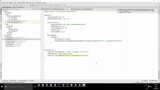 Android Studio Tutorial - Swipe Back Activity смотреть онлайн
