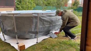 Bestway Power Steel 56620, Бассейн каркасный 4,24 * 2,5 глубина 1 метр, первая сборка , и ошибки…